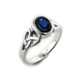 Celtic Trinity Knot and Blue Sapphire Ring